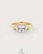 East-West marquise moissanite solitaire ring in sterling silver, featuring a sparkling central stone with a sleek, elegant design.