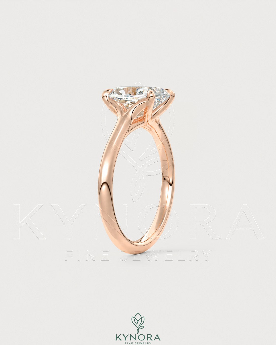 Sterling silver solitaire engagement ring with a cushion cut moissanite gemstone, featuring a sleek and elegant design.