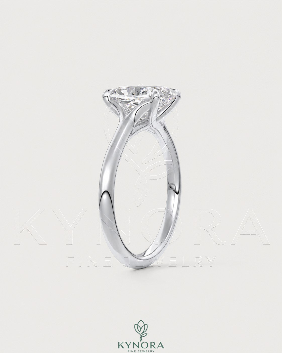 Cushion cut moissanite solitaire engagement ring in 925 sterling silver with a classic, elegant design.