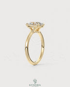 Oval cut moissanite solitaire engagement ring in 925 sterling silver with a sleek band and sparkling center stone.
