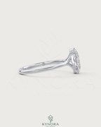 Oval cut moissanite solitaire engagement ring in 925 sterling silver with a sleek band and sparkling center stone.