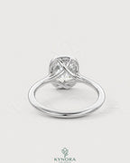Vintage Milgrain Bezel Cushion Moissanite Engagement Ring in 925 silver with intricate detailing and sparkling center stone.
