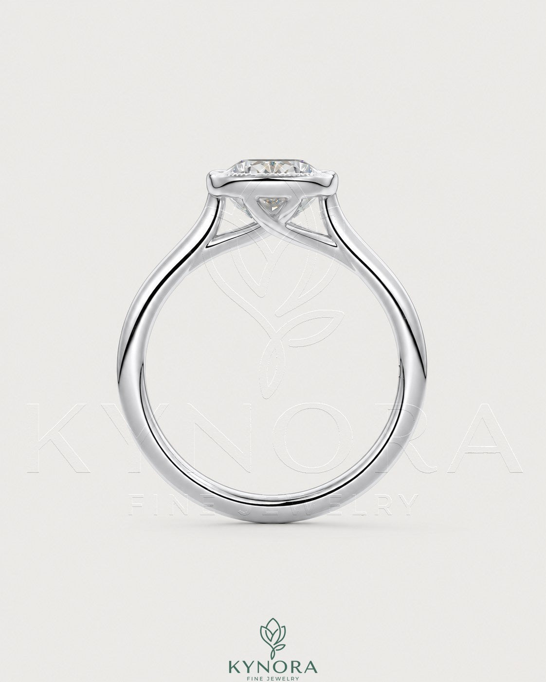 Vintage Kynora CJ bezel cushion moissanite engagement ring in 925 silver, showcasing intricate milgrain detailing and elegant design.