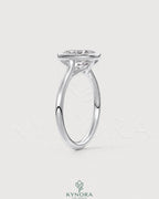 Vintage Milgrain Bezel Cushion Moissanite Engagement Ring in 925 silver with intricate detailing and a central cushion-cut moissanite stone.