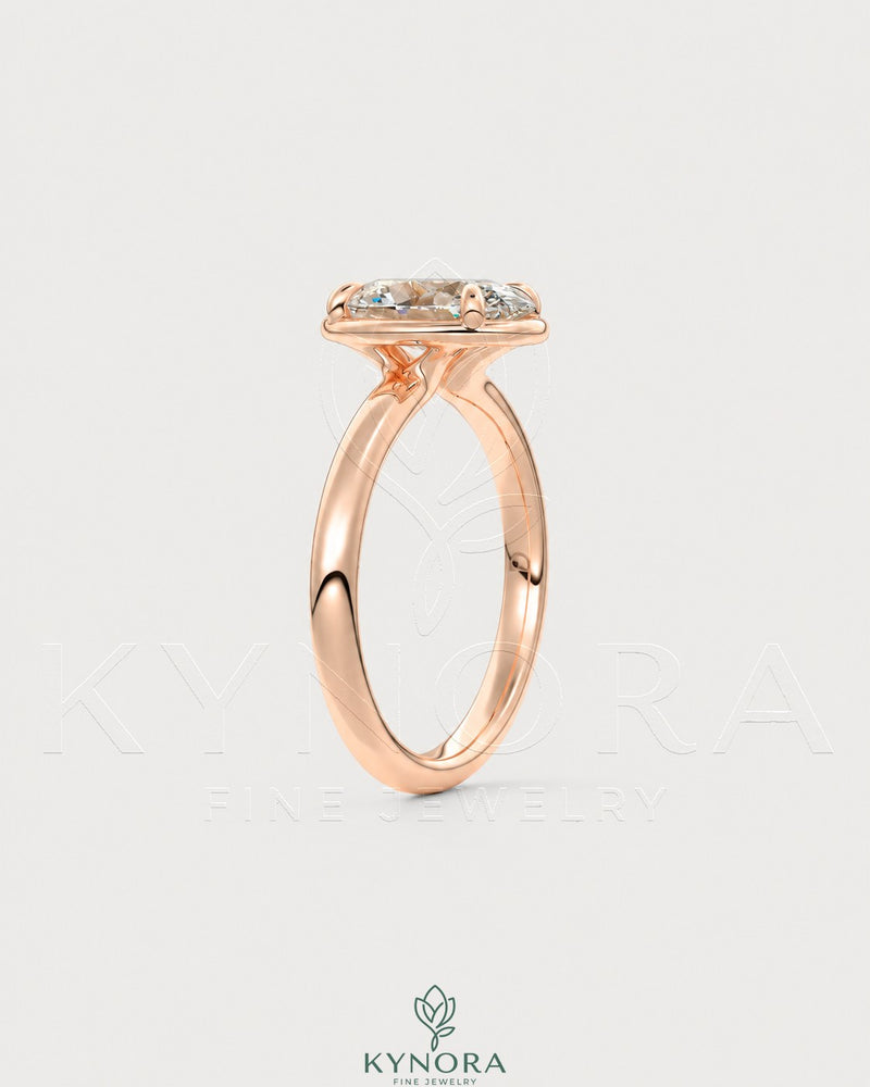 Oval moissanite bezel solitaire engagement ring in 925 silver with a polished band, showcasing elegant craftsmanship.