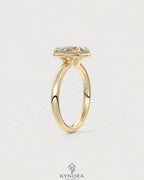 Oval moissanite bezel solitaire engagement ring in 925 silver, showcasing a sparkling center stone and sleek band design.