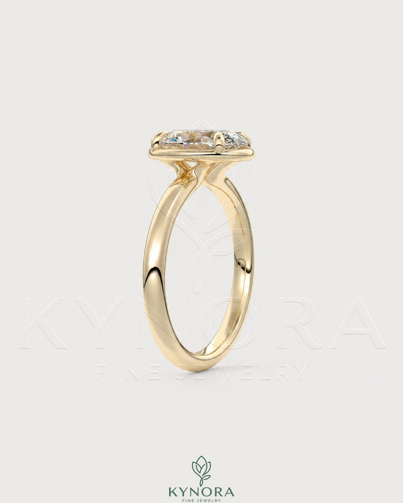 Oval moissanite bezel solitaire engagement ring in 925 silver, showcasing a sparkling center stone and sleek band design.
