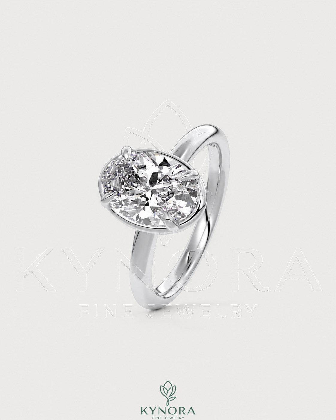 Oval Moissanite Bezel Solitaire Engagement Ring in 925 Silver Secondary image