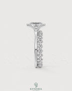 Elongated moissanite half-bezel solitaire ring in 925 silver with a sleek design, showcasing the elegant Kynora CJ bezel ring.