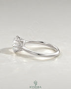 Classic Round Moissanite 6-Prong Solitaire Engagement Ring in 925 Silver