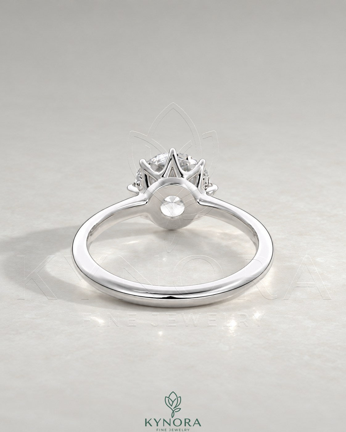 Classic Round Moissanite 6-Prong Solitaire Engagement Ring in 925 Silver