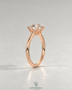 Classic Round Moissanite 6-Prong Solitaire Engagement Ring in 925 Silver