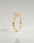 Classic Round Moissanite 6-Prong Solitaire Engagement Ring in 925 Silver