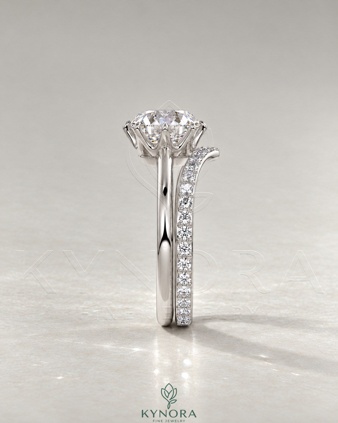 Classic Round Moissanite 6-Prong Solitaire Engagement Ring in 925 Silver