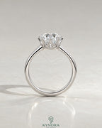 Classic Round Moissanite 6-Prong Solitaire Engagement Ring in 925 Silver