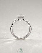 Modern Marquise Moissanite Double Shank Engagement Ring in 925 Silver