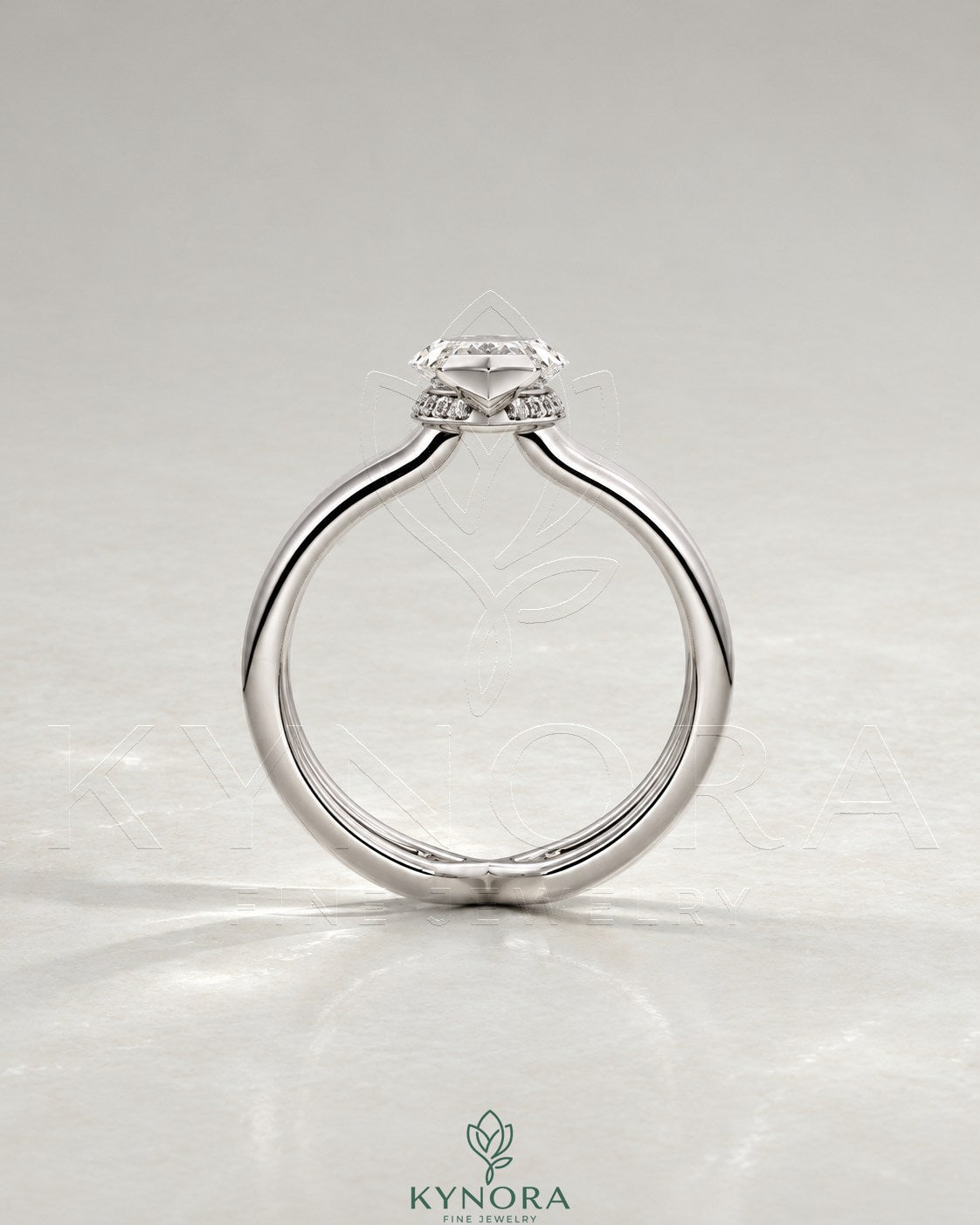 Modern Marquise Moissanite Double Shank Engagement Ring in 925 Silver