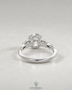 Round Moissanite 3-Stone Engagement Ring with Twisted Pavé Shank in 925 Silver