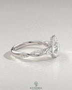 Pear Moissanite 3-Stone Engagement Ring with Twisted Pavé Shank in 925 Silver