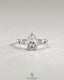 Pear Moissanite 3-Stone Engagement Ring with Twisted Pavé Shank in 925 Silver