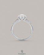 Vintage Rose Cut Moissanite Pavé Engagement Ring in 925 Silver