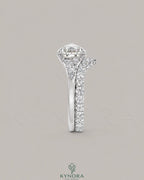 Vintage Rose Cut Moissanite Pavé Engagement Ring in 925 Silver