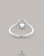 Vintage Rose Cut Moissanite Pavé Engagement Ring in 925 Silver