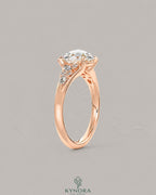 Vintage Rose Cut Moissanite Pavé Engagement Ring in 925 Silver