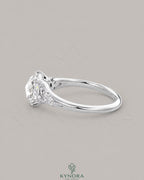 Vintage Rose Cut Moissanite Pavé Engagement Ring in 925 Silver