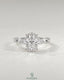 Oval Moissanite 3-Stone Engagement Ring with Twisted Pavé Shank in 925 Silver