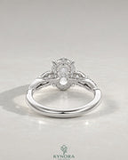 Oval Moissanite 3-Stone Engagement Ring with Twisted Pavé Shank in 925 Silver