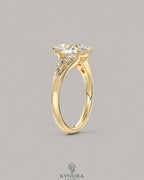 Pear Moissanite Tapered Pavé Engagement Ring in 925 Silver