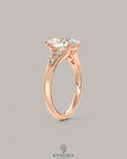 Pear Moissanite Tapered Pavé Engagement Ring in 925 Silver