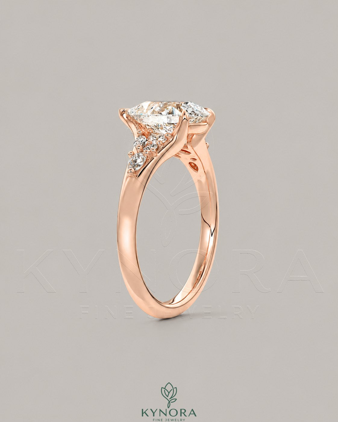 Pear Moissanite Tapered Pavé Engagement Ring in 925 Silver