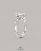 Pear Moissanite Tapered Pavé Engagement Ring in 925 Silver