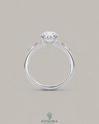 Pear Moissanite Tapered Pavé Engagement Ring in 925 Silver