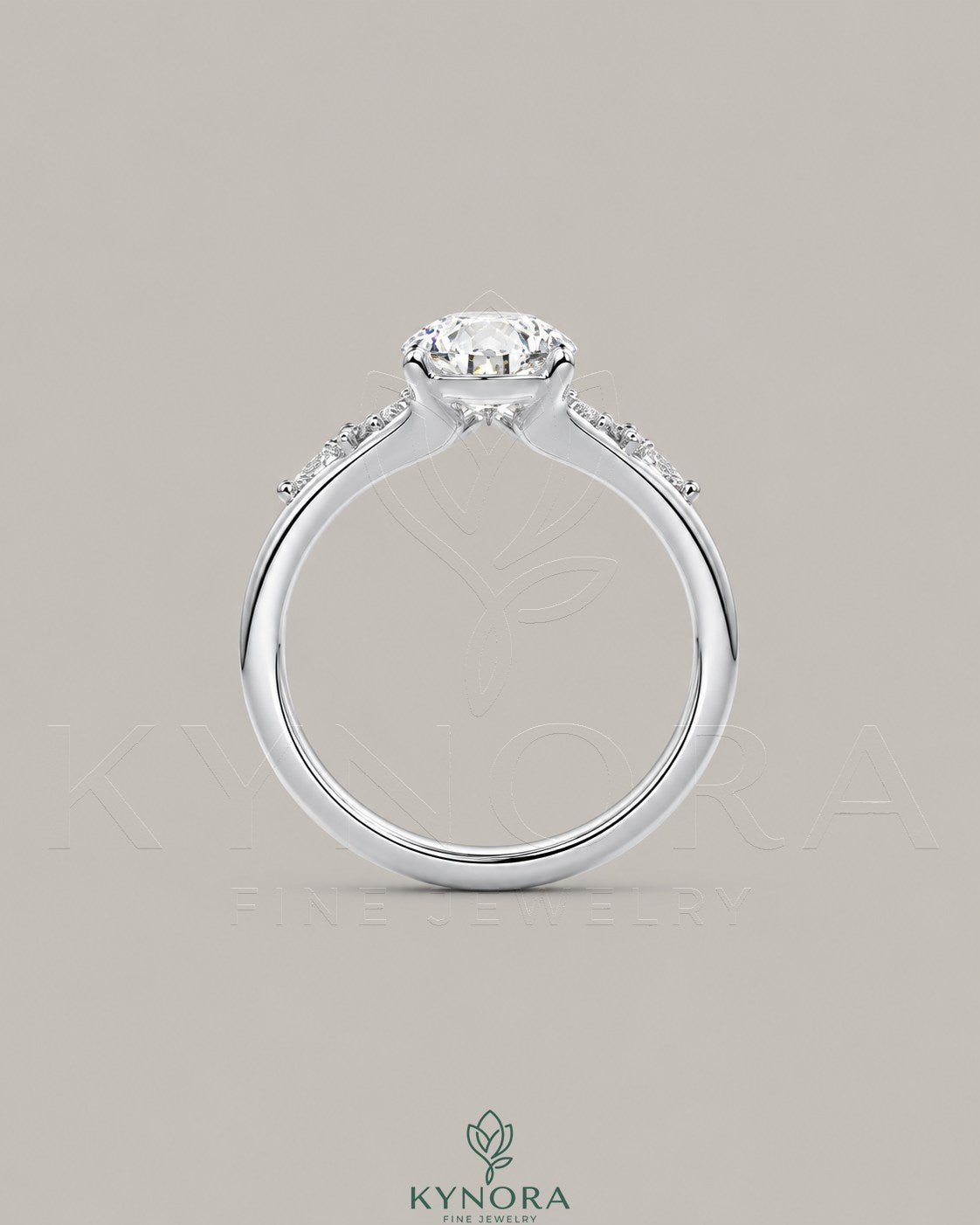 Pear Moissanite Tapered Pavé Engagement Ring in 925 Silver