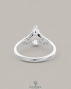 Pear Moissanite Tapered Pavé Engagement Ring in 925 Silver