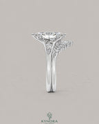 Vintage Marquise Moissanite Pavé Engagement Ring in 925 Silver