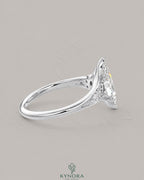 Vintage Marquise Moissanite Pavé Engagement Ring in 925 Silver