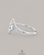 Vintage Marquise Moissanite Pavé Engagement Ring in 925 Silver