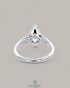 Vintage Marquise Moissanite Pavé Engagement Ring in 925 Silver