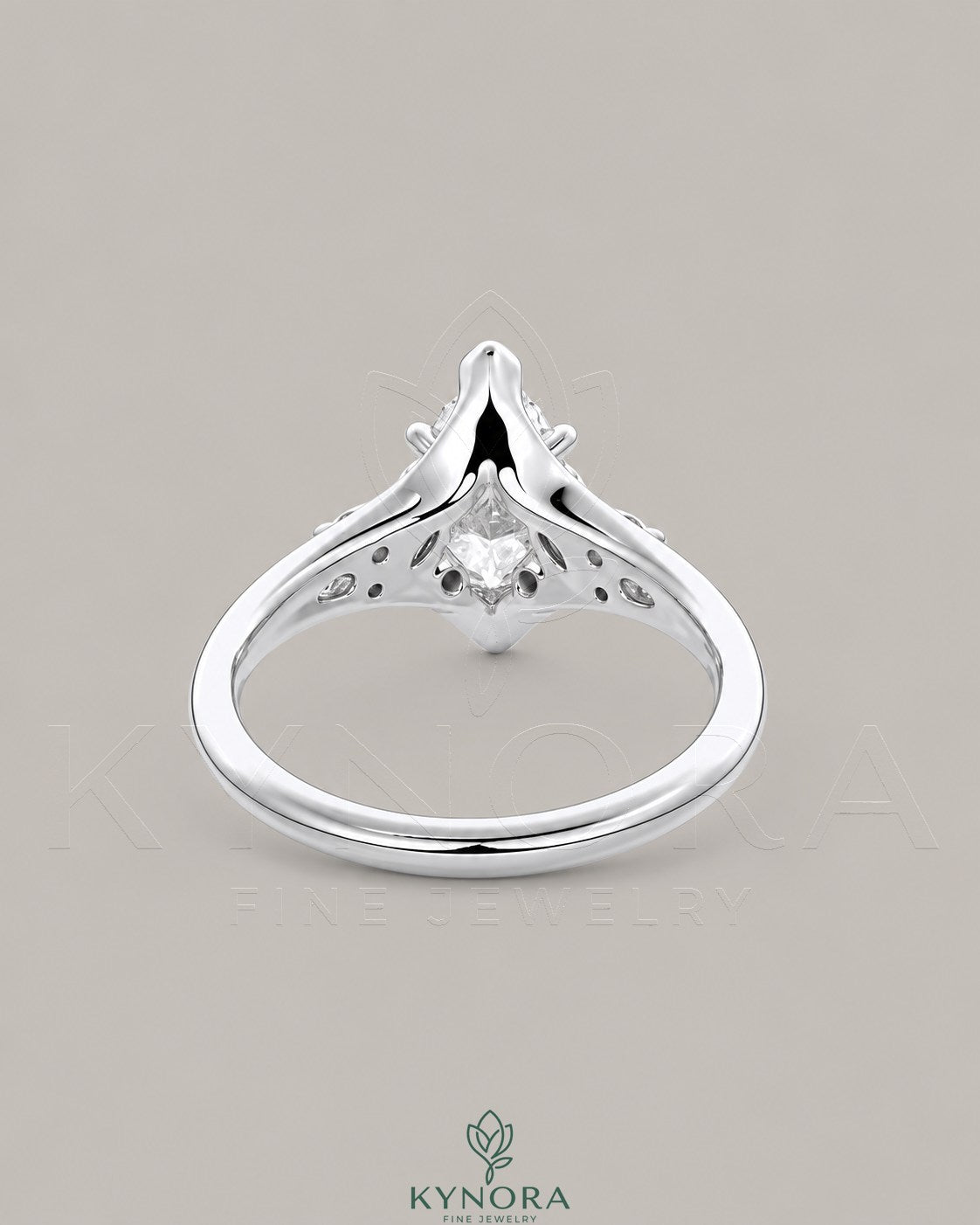 Vintage Marquise Moissanite Pavé Engagement Ring in 925 Silver