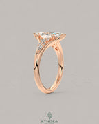 Vintage Marquise Moissanite Pavé Engagement Ring in 925 Silver