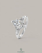 Vintage Marquise Moissanite Pavé Engagement Ring in 925 Silver