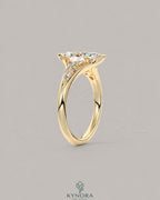 Vintage Marquise Moissanite Pavé Engagement Ring in 925 Silver