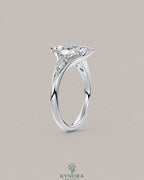 Vintage Marquise Moissanite Pavé Engagement Ring in 925 Silver