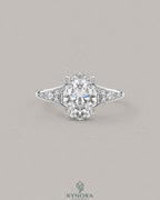 Vintage Oval Moissanite Pavé Engagement Ring in 925 Silver
