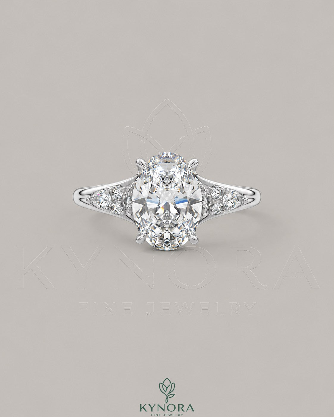 Vintage Oval Moissanite Pavé Engagement Ring in 925 Silver