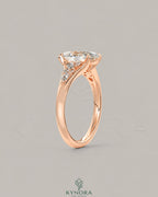 Vintage Oval Moissanite Pavé Engagement Ring in 925 Silver